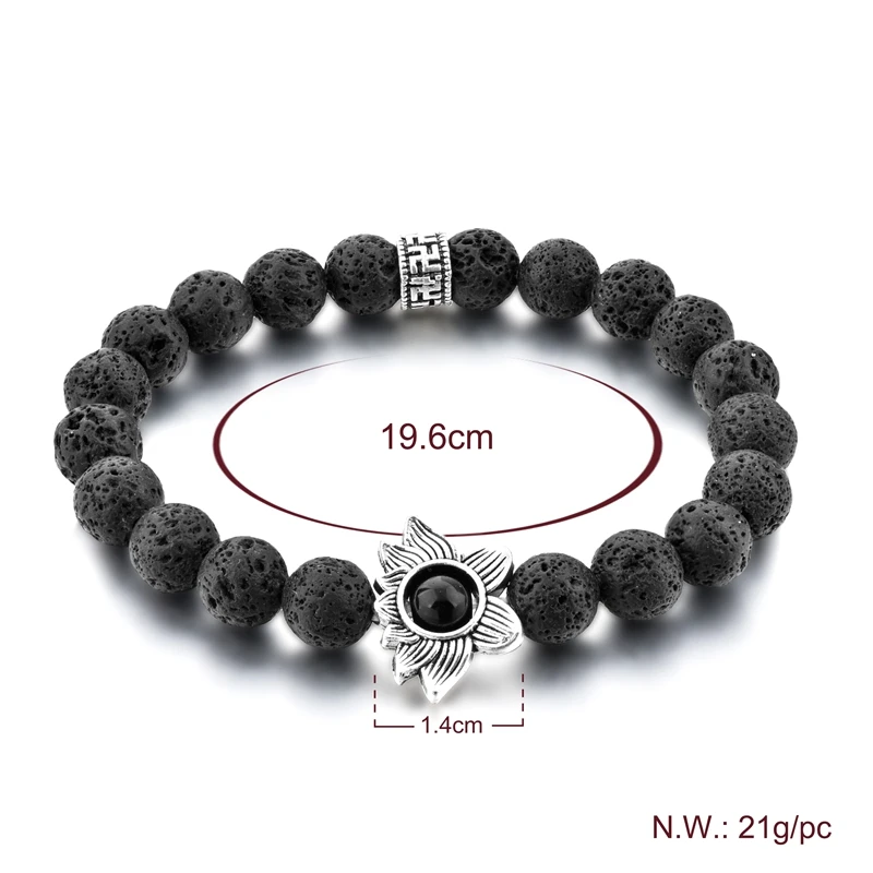 Женский браслет с лотосом Серебряное украшение|Браслеты шармами| |