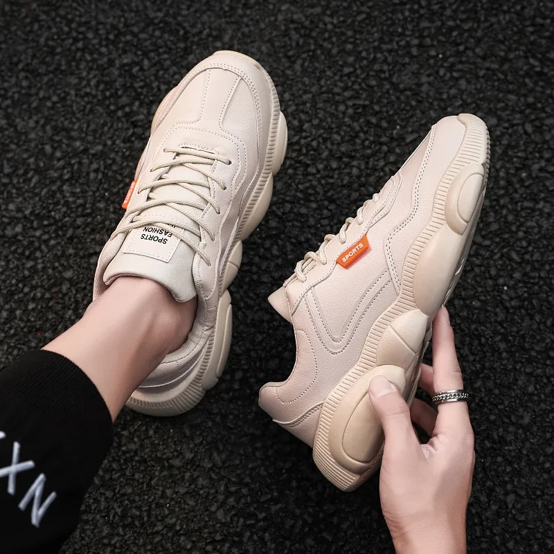 Manxixi brand 2019 new men's shoes trend sports small whiteboard wild casual bear white old 1206 | Обувь