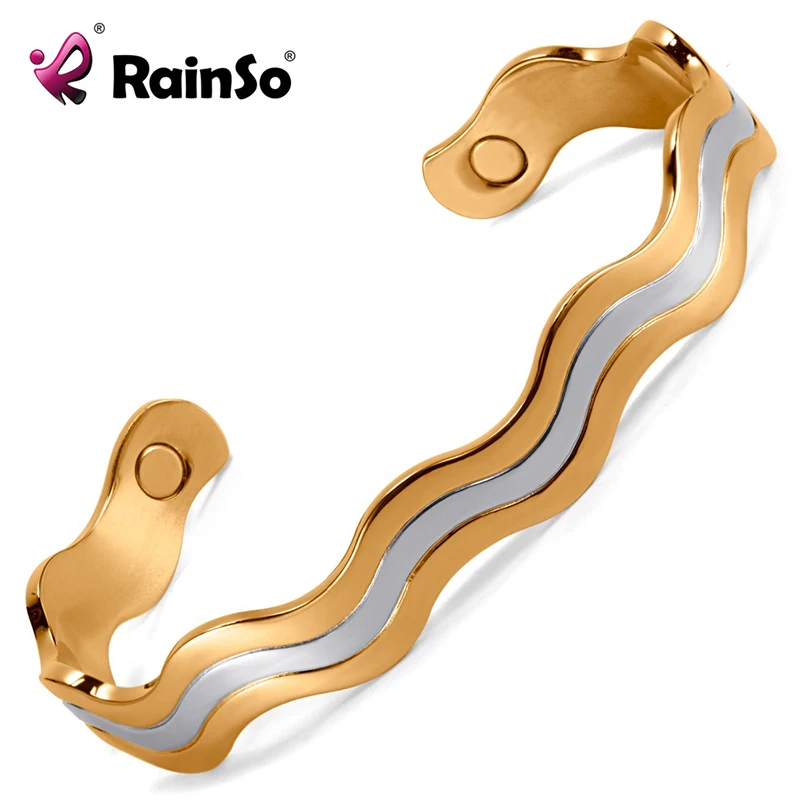 Модный медный браслет RainSo! 6 магнитов баланс здоровья магнитный Чистый браслеты