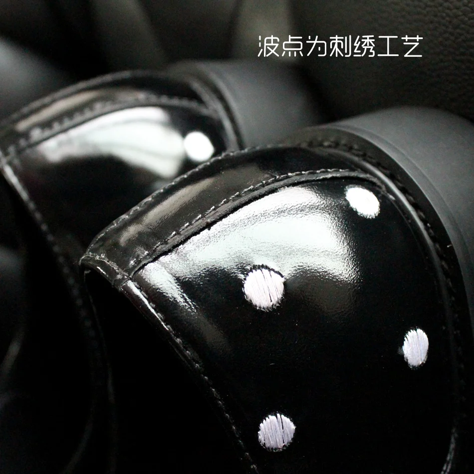 Черные крутые лакированные кожаные оксфорды в горошек модные мужские