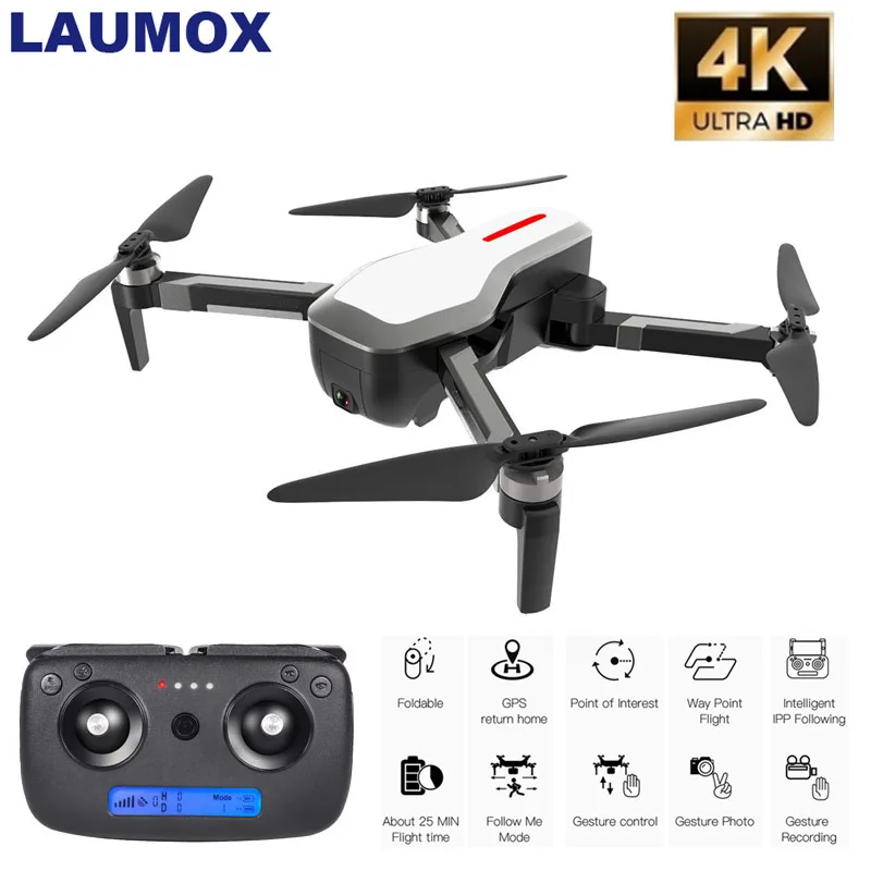 LAUMOX SG906 gps Дрон 5G wifi FPV Бесщеточный беспилотник selife с камерой 4K Дрон HD RC Квадрокоптер складной Дрон VS XS816 F11 Дрон