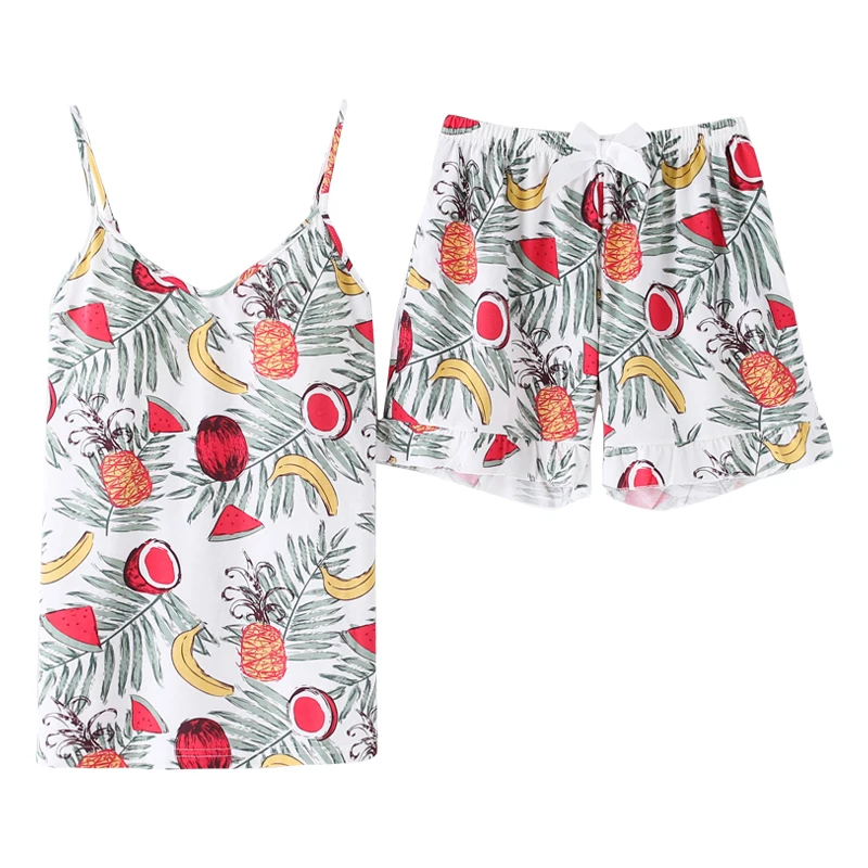 Пижамный комплект для сна и отдыха пикантная хлопковая одежда женская летняя