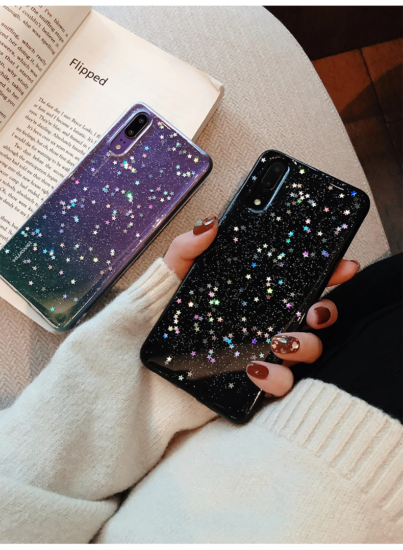 Блестящий блестящий чехол Dream Sky для huawei P Smart P20 Pro Lite, мягкий силиконовый чехол для Honor 7C 10 9 8 mate 10 P8 P9 Lite