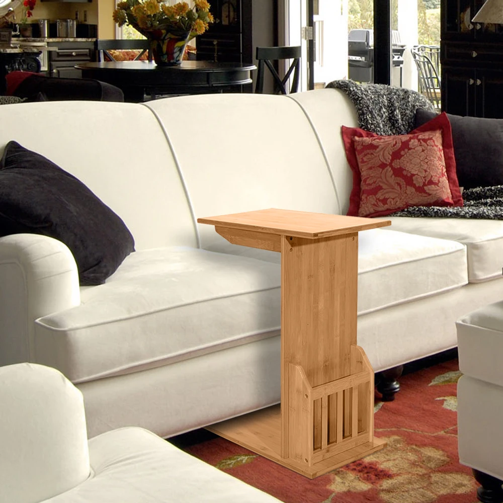 L-shaped Sofa Side Coffee Table Basse Tea Bamboo Color Tables 40*30*61cm | Мебель
