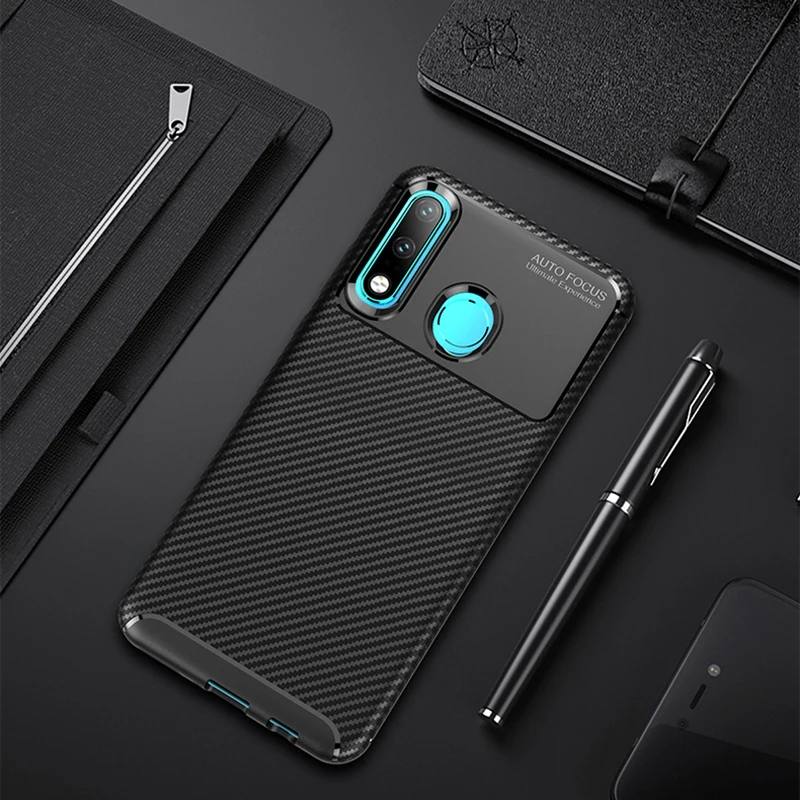 Чехол для Huawei P30 Lite из углеродного волокна мягкая силиконовая простая