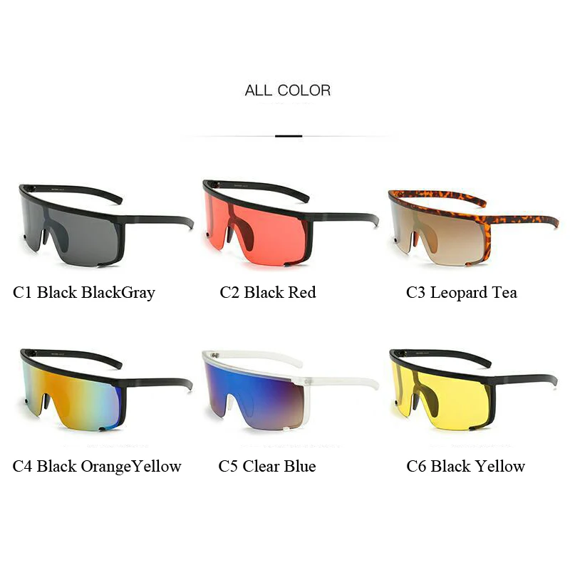 

2019 Oversized Shield Visor Sunglasses Men Women Big Frame Outdoor Sports Cool Sunglasses Flat Top Fishing Eyewear Shades UV400