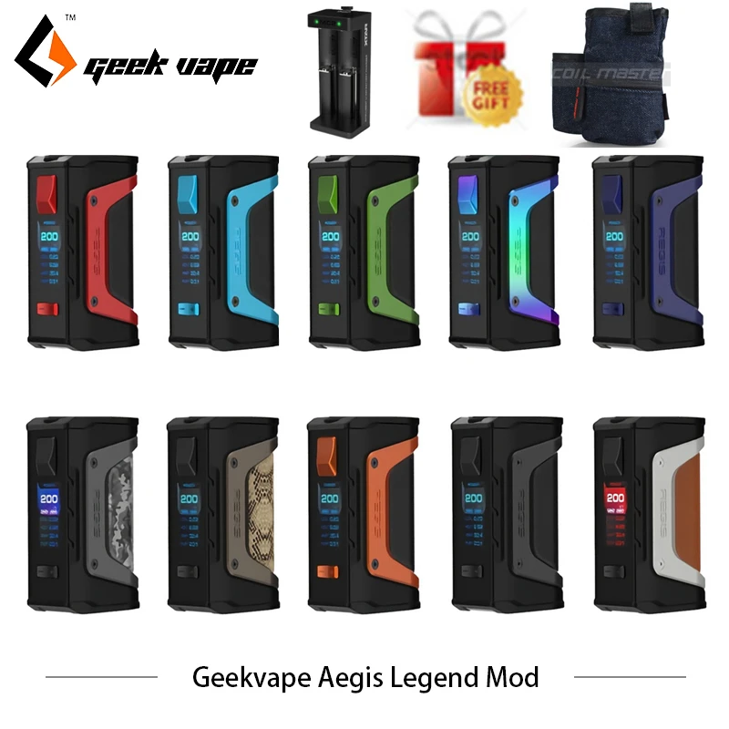 Оригинальный GeekVape Aegis Legend 200 Вт TC бокс мод новый как чипсет Питание от двух