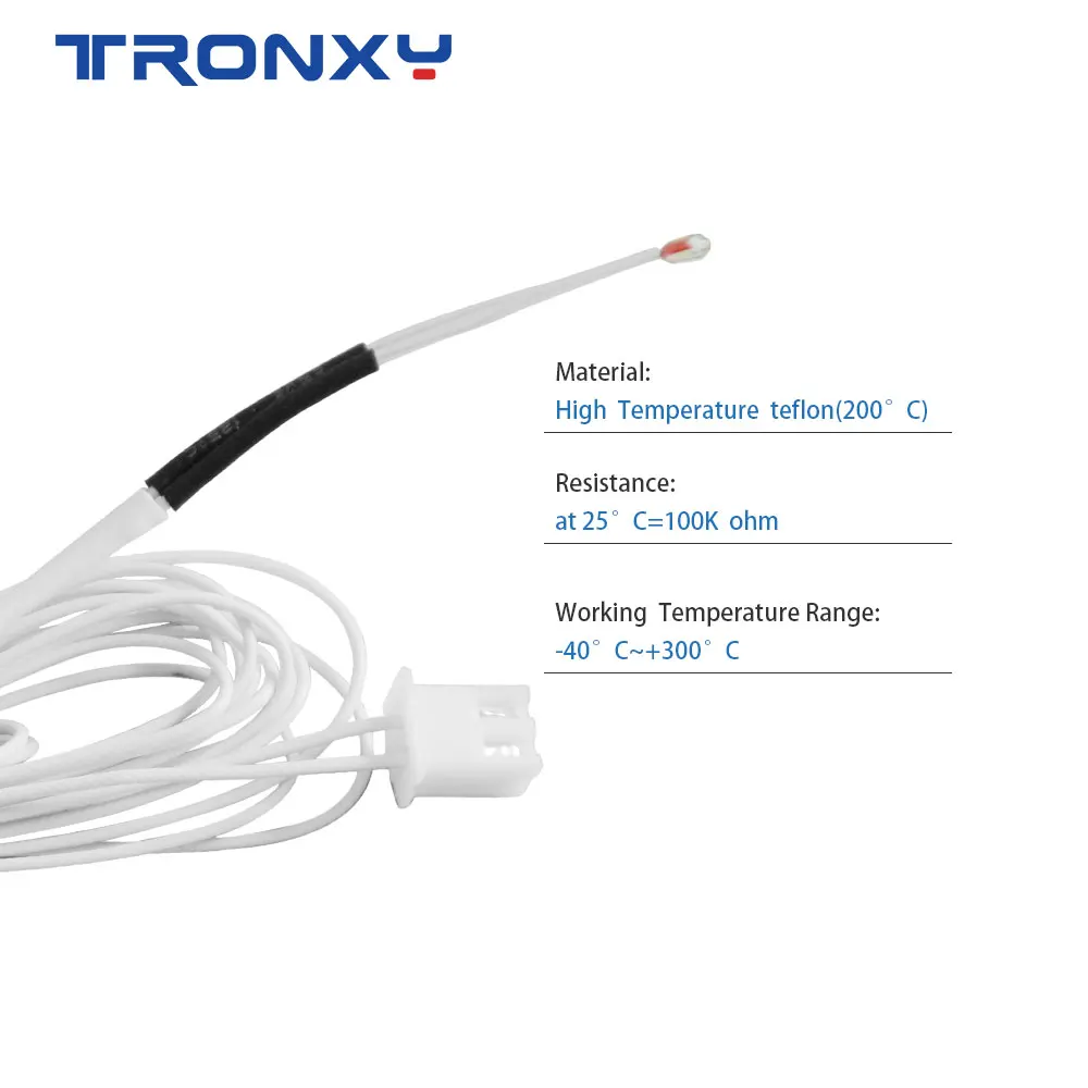 TRONXY 5 шт. Запчасти для 3D принтера 100K Ohm NTC 3950 Термисторы с кабелем 1 2 A4988 MK2B HEATBED