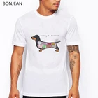 Футболка мужская с принтом анатомии таксы, забавная тенниска для любителей собак, летняя майка, уличная одежда