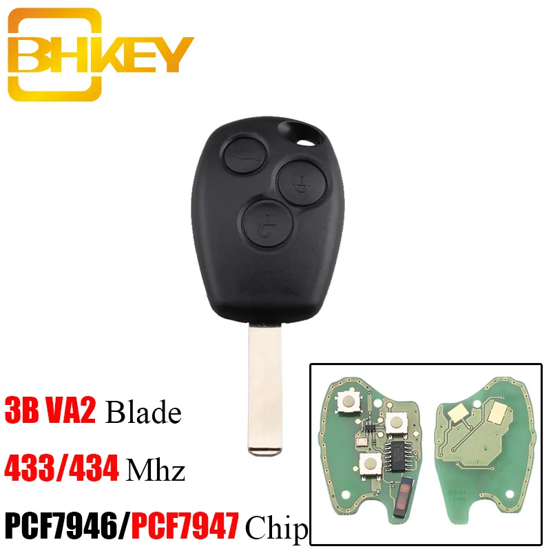 BHKEY 3 кнопки Автомобильный Дистанционный ключ для Renault /Kangoo II /Clio III Смарт авто