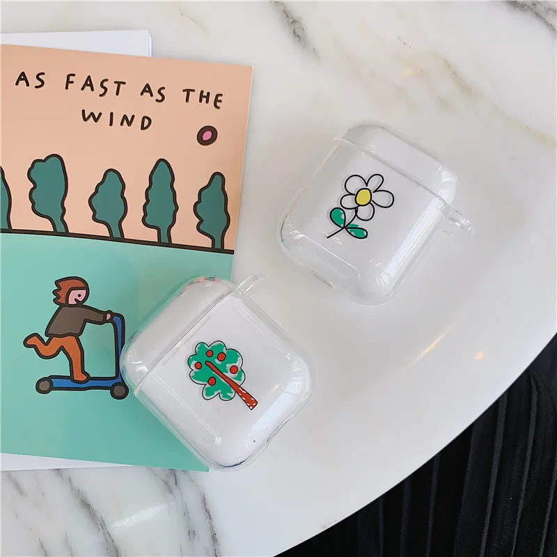 Cartoon Graffiti Case For Airpods Cute Bluetooth Earphone Protective Cover Air pods Accessories TPU Silicone Headphones Box | Электроника