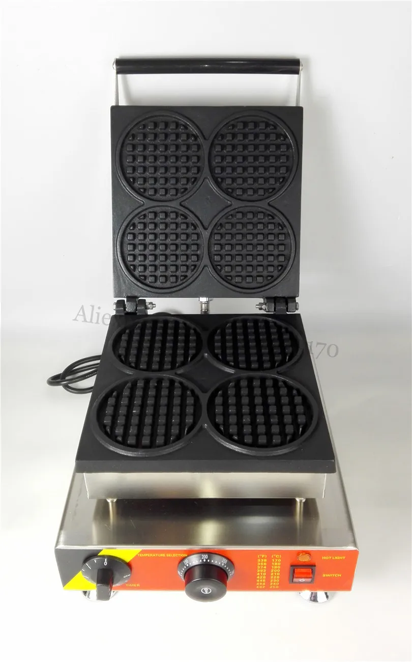 Электрическая вафельница для бургеров 110 В 220 4 круглых мини вафель|mini waffle|round