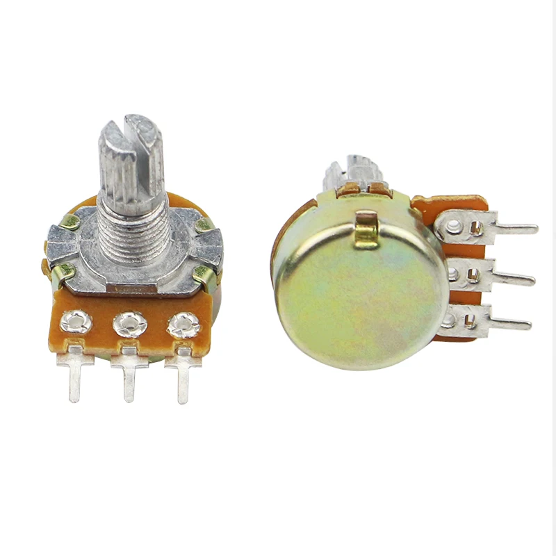 WH148 B1K B10K B100K линейный потенциометр 15 мм вал с гайками и шайбами|potentiometer 15mm|potentiometer