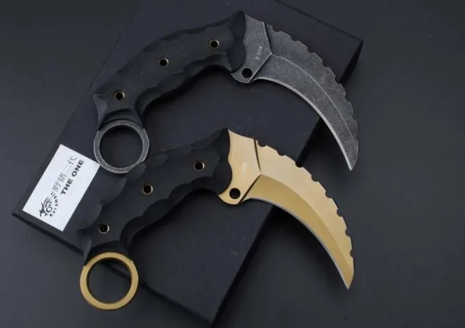 2 Вариантов! AUS-8 КЛИНОК G10 Ручка Один Karambit Малый Неподвижными Ножами кемпинг