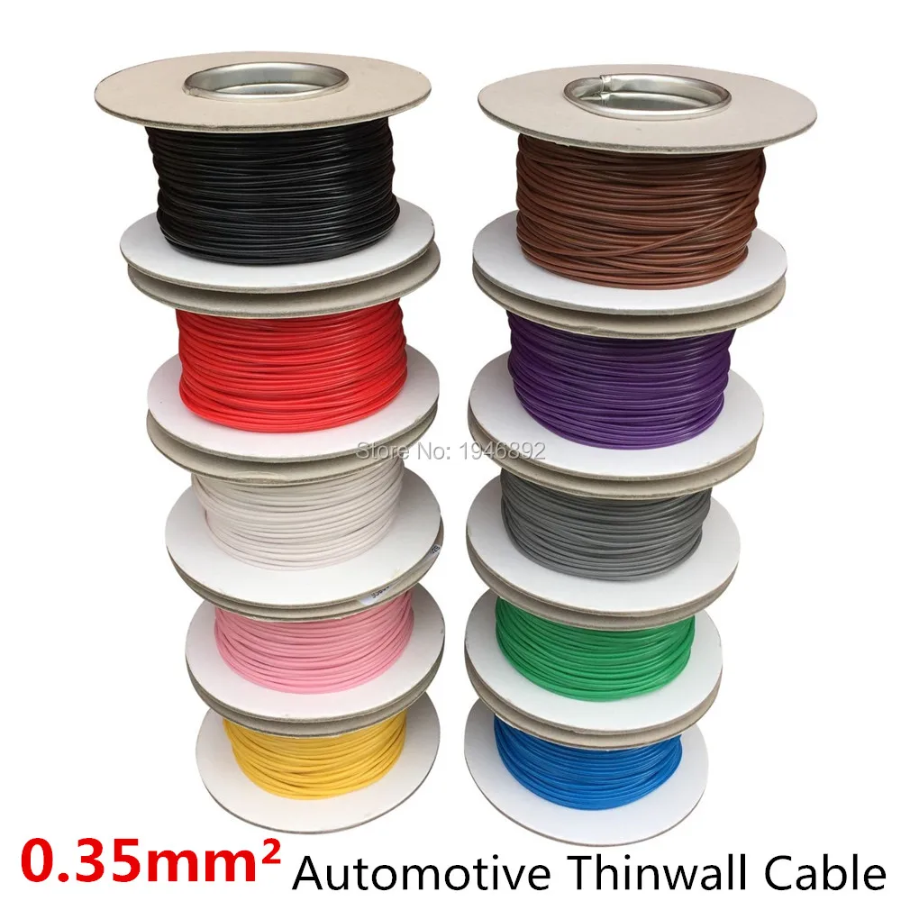 

5meters/lot 0.35 MM2 Auto Cable 12/24V 12/0.2mm Stranded Copper Wire Cores Thinwall Car Boat Van Vehicle Wire Connection Wire