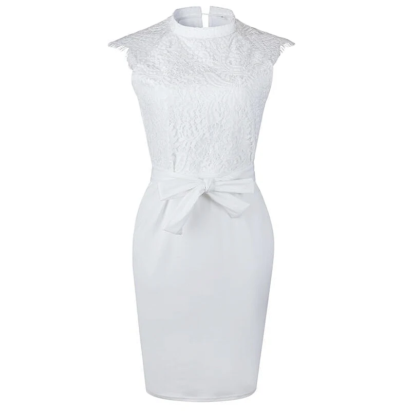 2018 новое летнее белое платье женское без рукавов сексуальное кружевное
