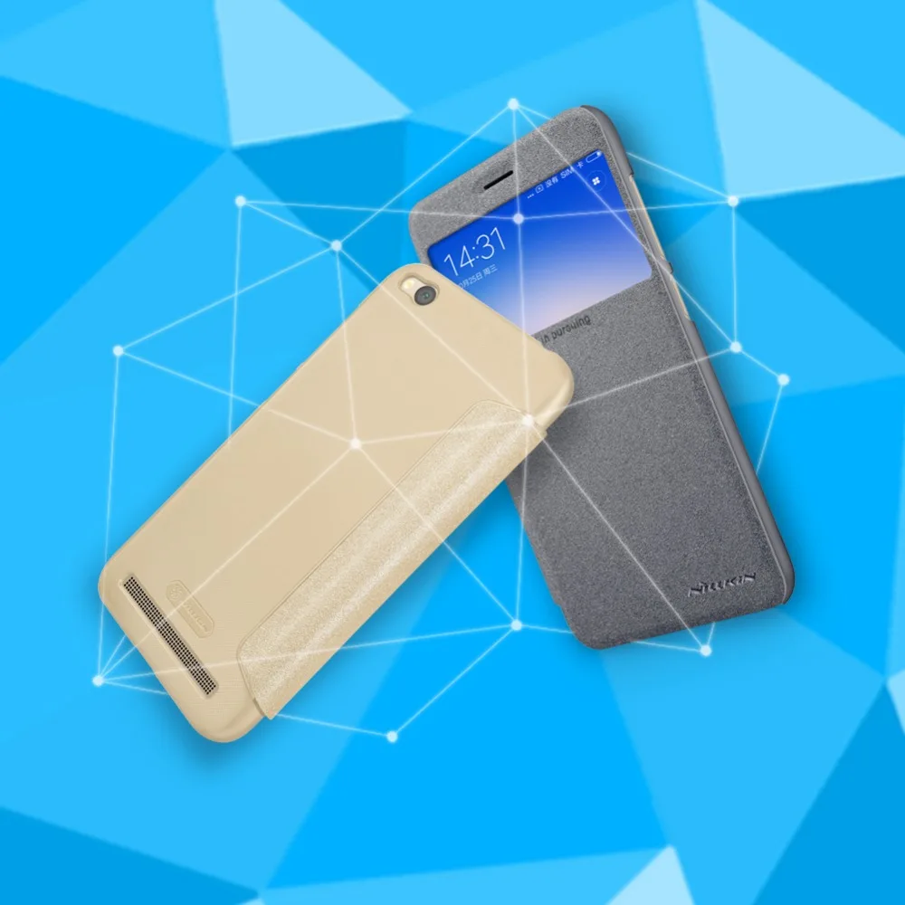 Чехол-книжка для Xiaomi Redmi 5A 6A, чехол NILLKIN, блестящий чехол-книжка из искусственной кожи с окошком обзора для Xiaomi Redmi 5A 6A, чехол