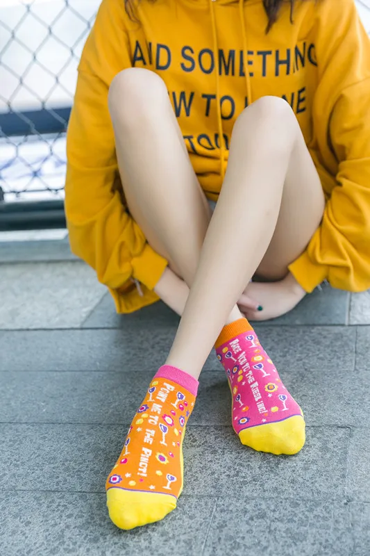 Популярные модные носки Harajuku с забавным рисунком из мультфильма chaussettes, женские носки с головой тыквы и лося, милые носки до щиколотки kawaii happy