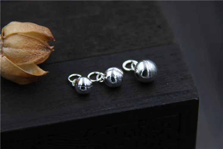 2pcs S925 sterling silver Color accessories jewelry DIY bead bells pendant 5mm6mm7mm bracelet pendant