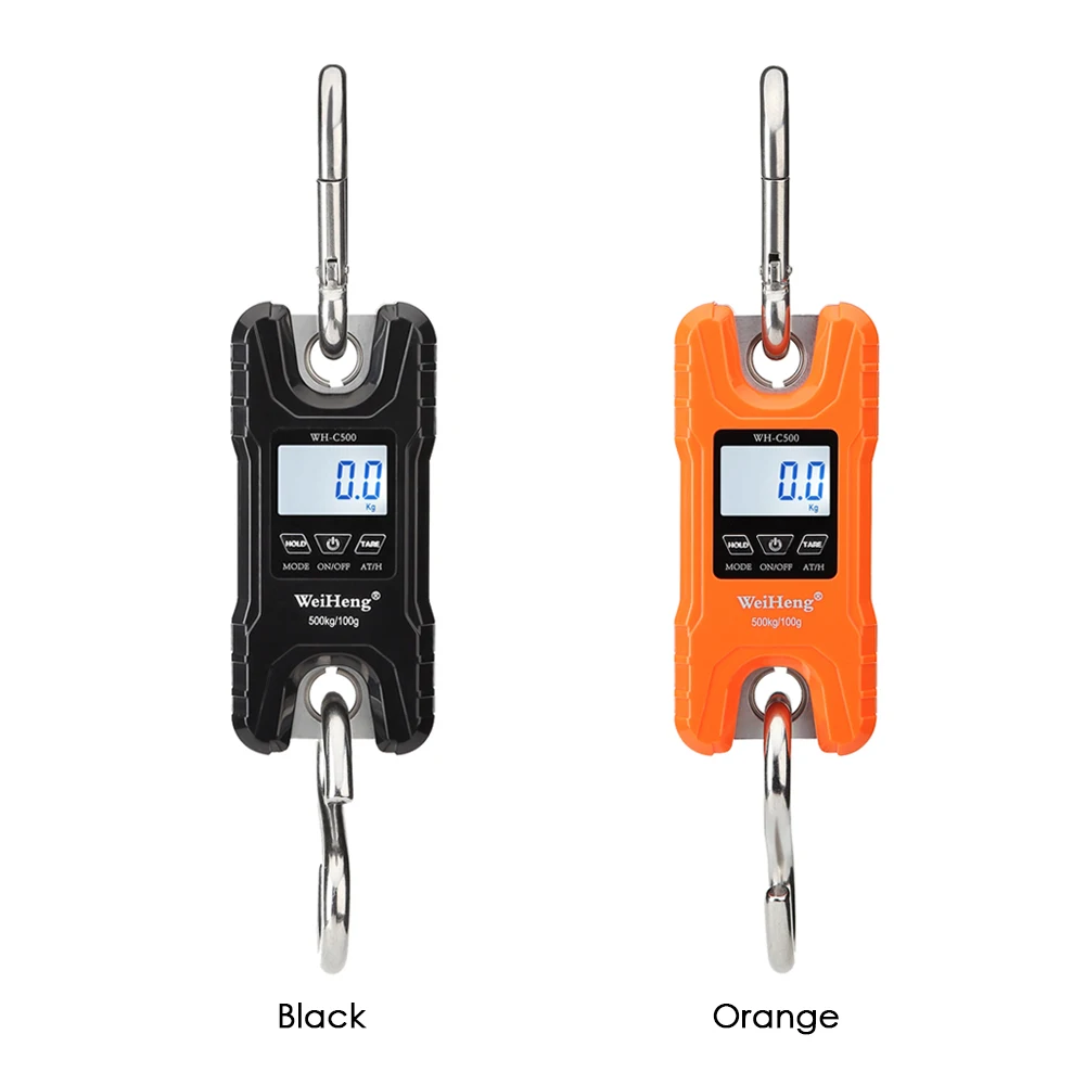 500kg/1102lb Portable Mini Industrial Crane Scale Digital LCD Electronic Scales Heavy Duty Hanging kitchen Weight Hook Scales