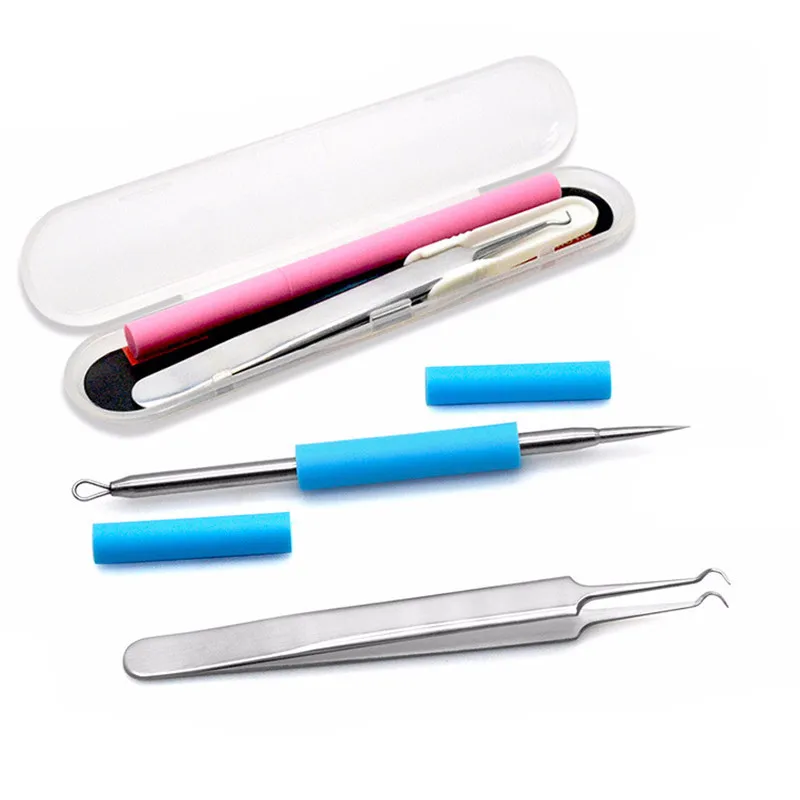 2 шт./компл. Нержавеющая сталь Угри экстрактор Пинцет Для Удаления иглы прыщ