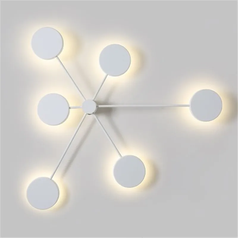 Modern Creative LED Wall Lamp Black White Wall Lights For Living Room Bedroom Bedside Iron Lighting Fixture