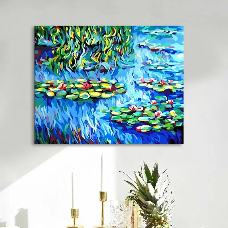 Раскраска по номерам Monet модульный рисунок водяной лилии цифровая краска Лотос