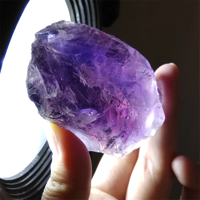 100% натуральный фиолетовый Аметист Кристалл необработанный грубый камень для