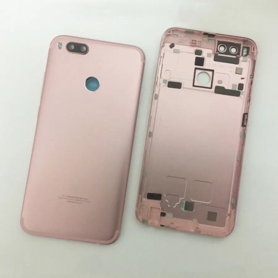 Pink Для Xiaomi mi A1 5X mi A1 mi 5X чехол для батареи Корпус задняя дверь корпус+ датчик отпечатков пальцев гибкий кабель+ Sim лоток - Цвет: Pink