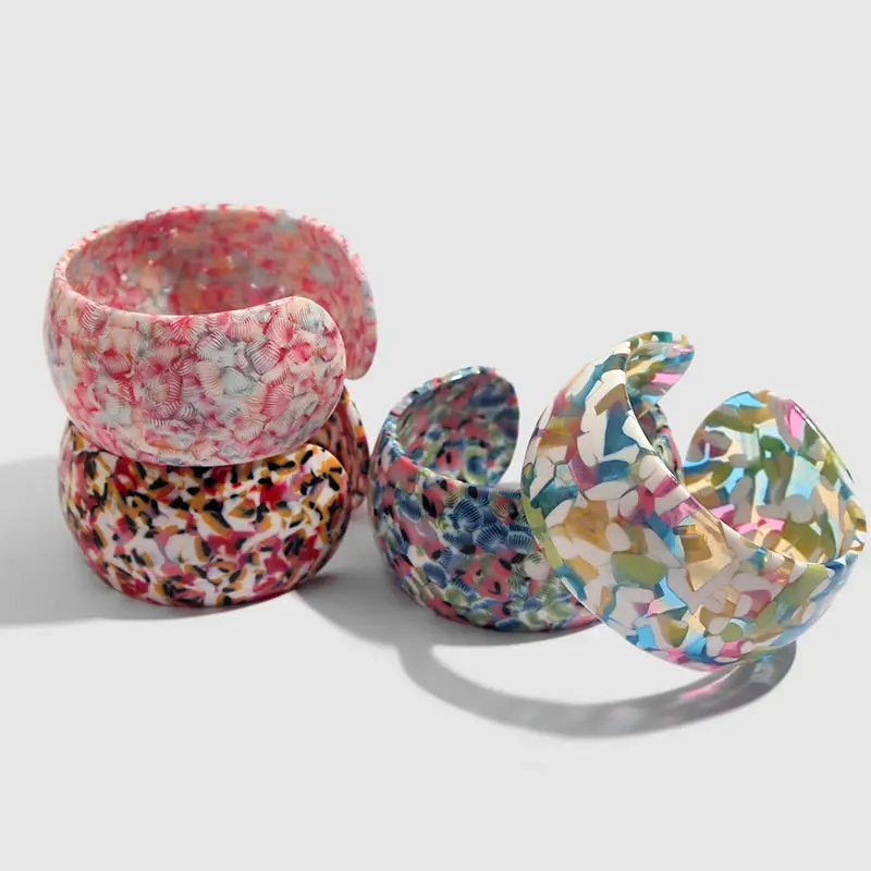 JJFOUCS модный Леопардовый Ацетатный браслет для женщин богемный открытый Кафф