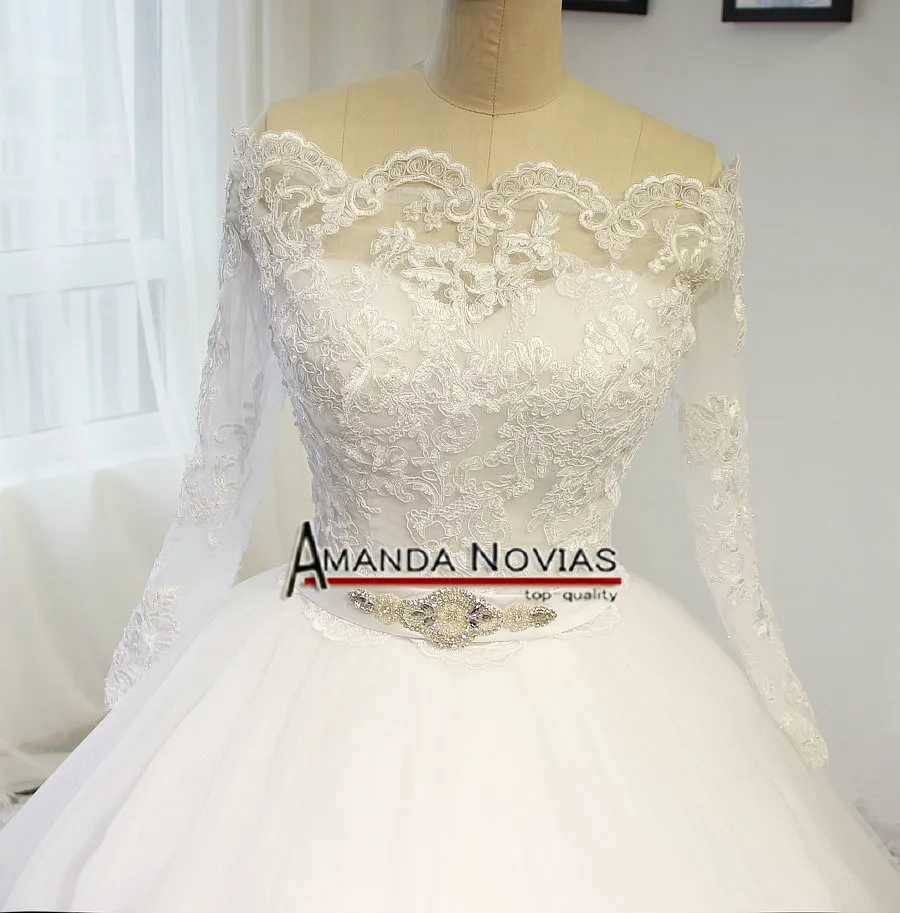 Robe De Mariage кружевное свадебное платье с длинными рукавами и открытыми плечами с курткой