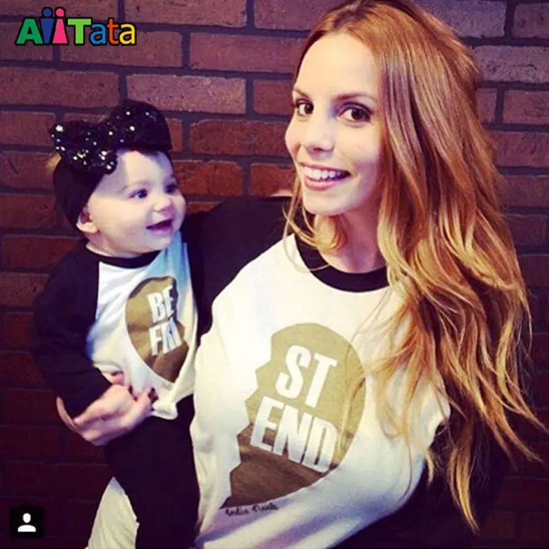 Футболка с длинным рукавом для мамы дочери сына и детей|Сочетающаяся одежда