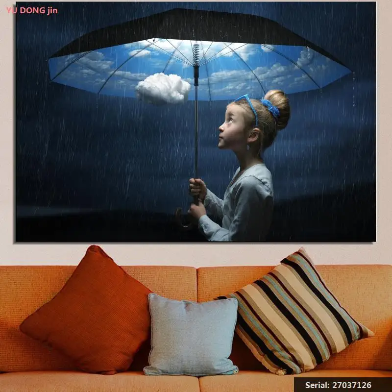 Абстрактная картина маслом Rain Little girls Still life рисование искусство спрей холст без