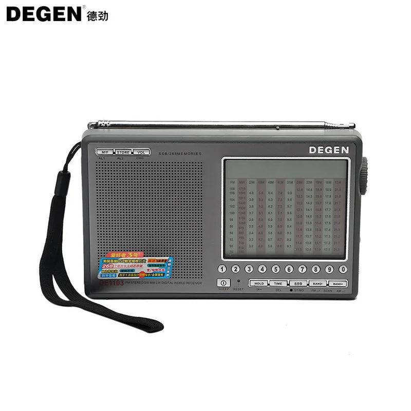 Degen DE1103 компактное минирадио FM SW MW LW SSB цифровой коротковолновой приемник внешняя антенна портативный Радиоприемник Y4162H Прямая