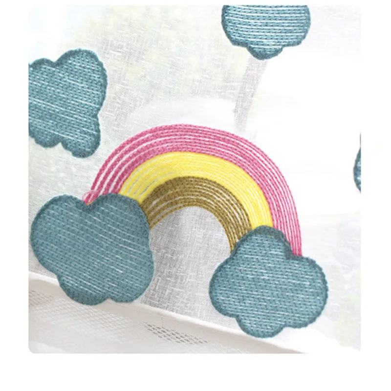 Шторы XYZLS в Корейском стиле с рисунком радуги для детской комнаты синие