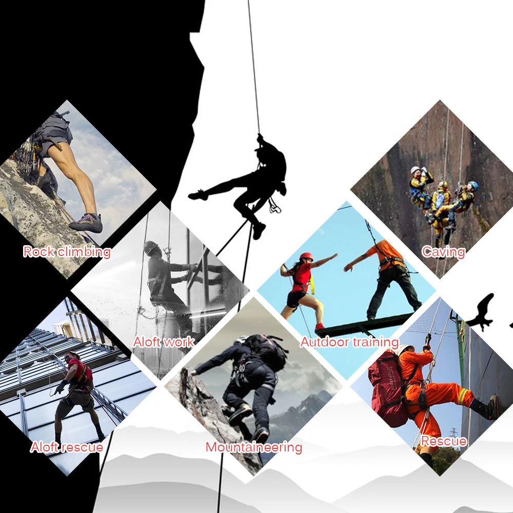 Веревочный бегущий ремень 23KN 16 мм 150 см/фута плоский для альпинизма скалолазания