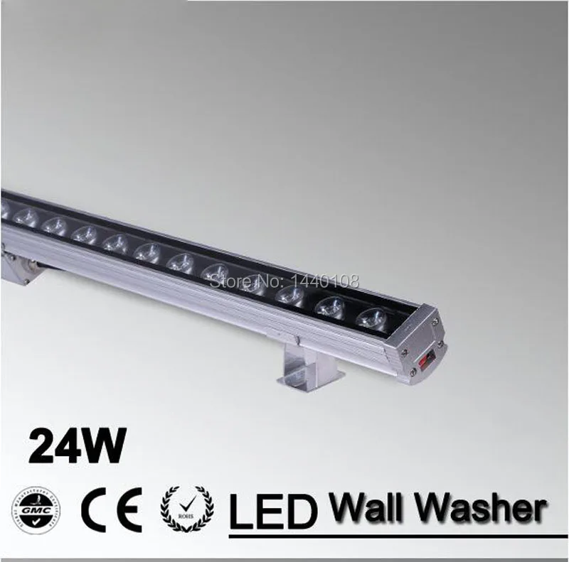 

6pcs/lot LED Wall Washer Light 24W 1000mm*46*46mm AC85-265V IP65 Waterproof RGB garden light Outdoor Lighting