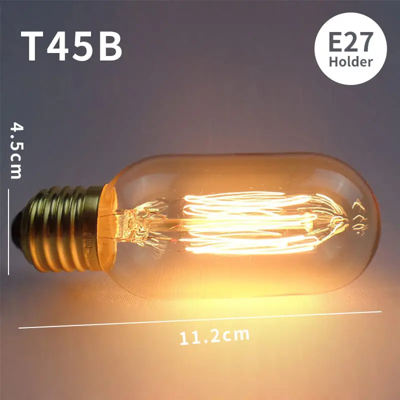 EL ретро Edison LED светильник лампочка E27 E14 40W 220V ST64 C35 G80 G95 T45 T30 T185 T10 A19 ST64 ампулы лампы Винтаж ламп Эдисона - Цвет: Filament T45B