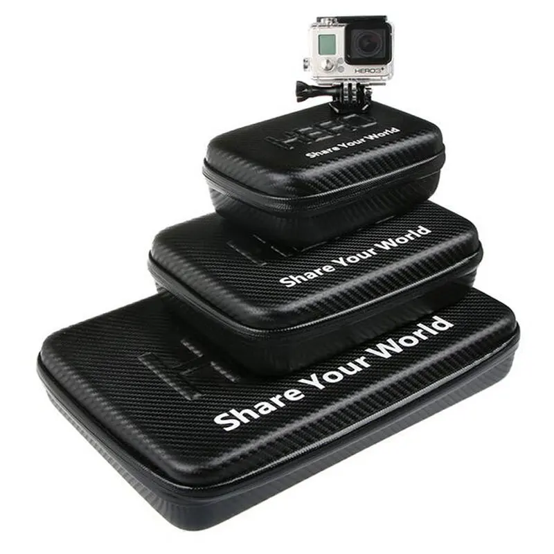 Wterproof Камера видео сумка для Gopro Hero 5 4 3+ 3 SJ4000 SJ5000 Sj6000 xaioyi размеры S, M, l Размер Гладкий узор поверхности Путешествия хранения - Цвет: Pattern surface