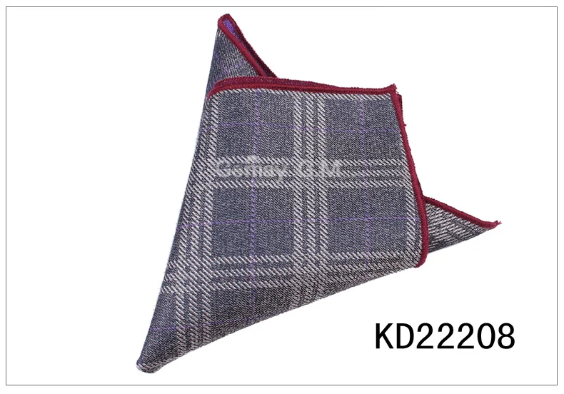 KD22208 Полиэфирный тканый носовой платок для мужчин бизнес Карманный платок для костюма мужские s платки классический дизайн плед Карманный платок - Цвет: KD22208