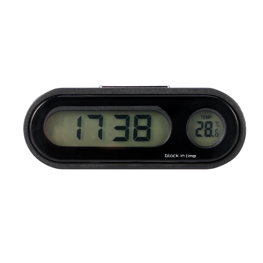 Auto Car Clock 2 in 1 Digital Car Thermometer Electronic Clock LED Backlight for Car Interior Ornament Mini Clock Car-Styling