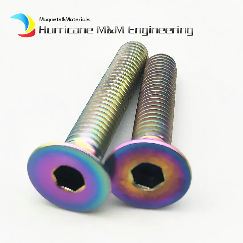 Титановые болты M6x25/30/35/40 мм болт M6 Ti потайная плоская головка шестигранные винты