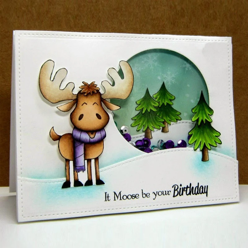 Счастливого Рождества Moose прозрачный штамп прозрачные марки для DIY скрапбукинга