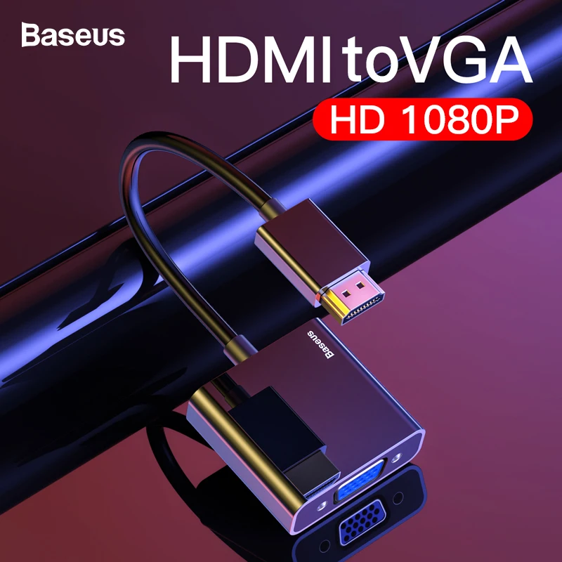 Baseus HDMI в VGA кабель HDMI VGA адаптер Цифровой HDMI в VGA разъем 3,5 мм конвертер Видео Aux аудио сплиттер для ноутбука PS4 ТВ