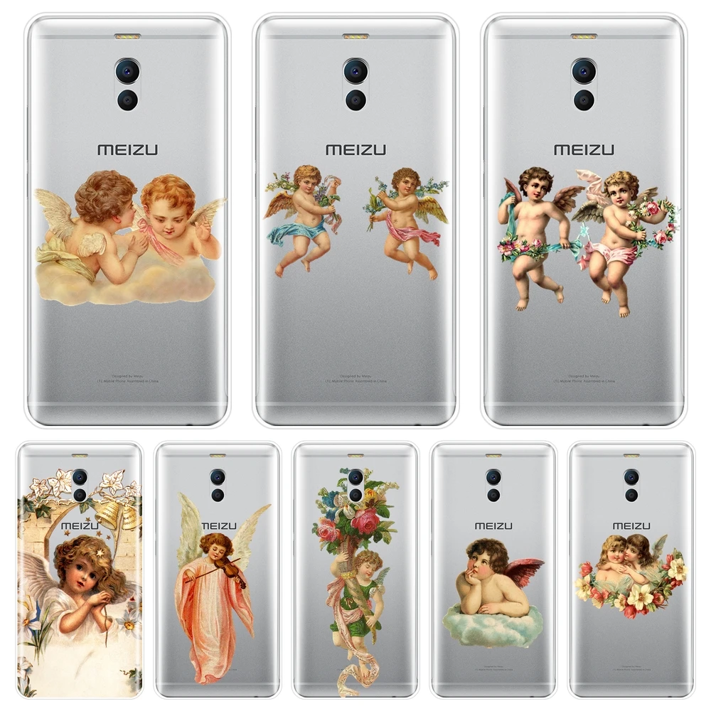 ТПУ мальчик девочка Ангел ребенок чехол для телефона Meizu M2 M3 M3S M5 M5C M5S M6 M6S M6T Мягкая