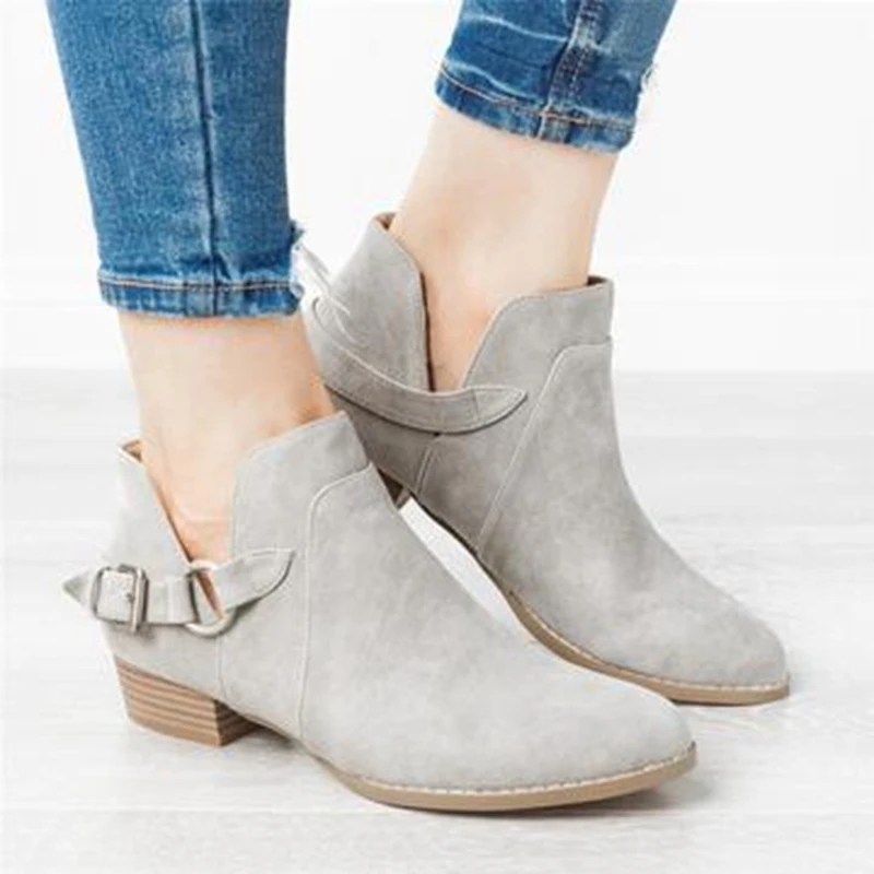 LASPERAL/Женская обувь ботинки в стиле ретро на каблуке женские повседневные без