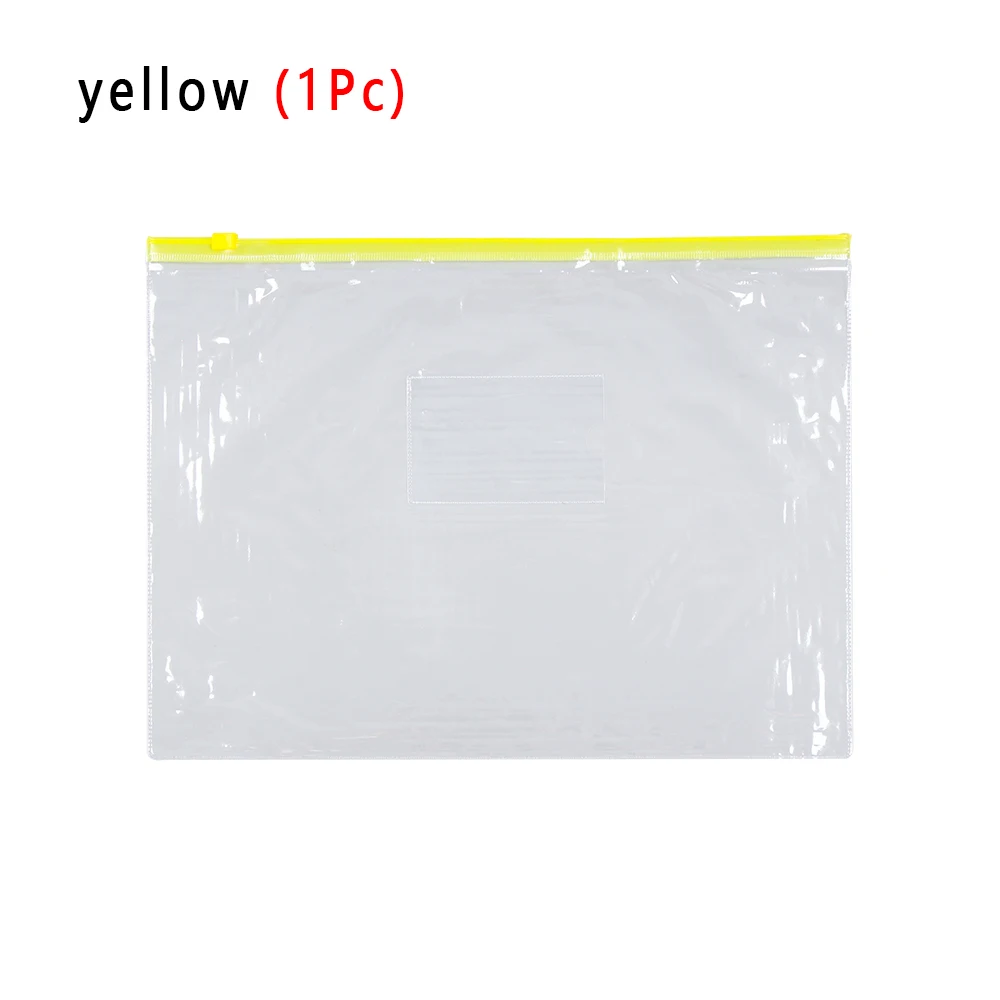 Style 1 - yellow A4 Цвет молнии прозрачная сумка-файл для документов сумка Бумага файл папку простой Карандаш Чехол школьные канцелярские принадлежности - Цвет: Style 1 - yellow