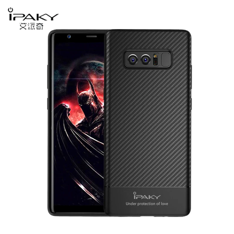 Для samsung note 8 Чехол ipaky silm coque для galaxy чехол из углеродного волокна Кожаный силикон