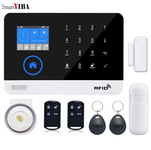 SmartYIBA управление через приложение RFID беспроводной WIFI SMS сигнализация двери окна