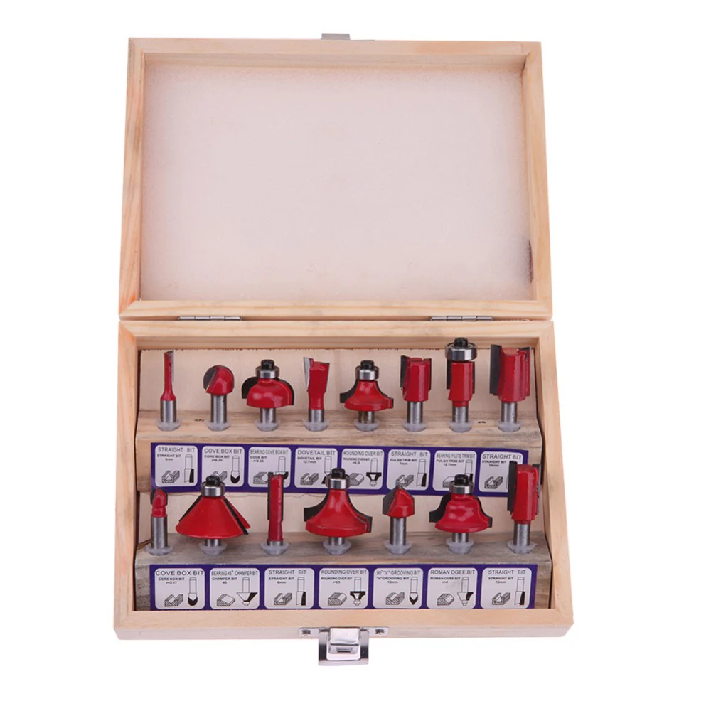 Набор фрез UNeefull комплект из 15 твердосплавных насадок для работ по дереву |